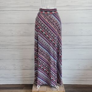Wesport A-Line Maxi Skirt Floral Patterned Boho Womens Size XS